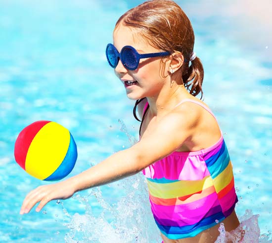 Girl in the swimming pool