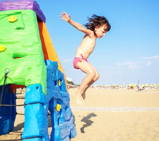 Games for children at the sea