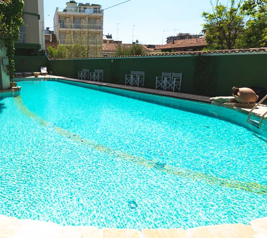 The hotel swimming pool